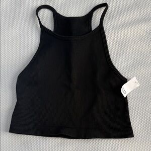 GAPfit Black Ribbed cropped tank